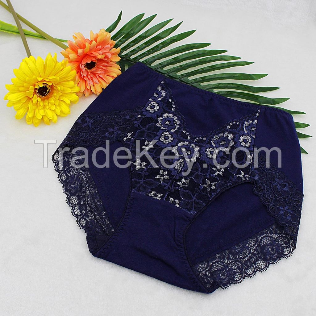 high quality cotton antibacterial breathable lace slim shaping panty 