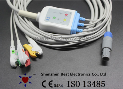 ECG GE Cable and Leadwires IEC Clip 2418831-2 Compatible with Vivid i and Vivid q ECG Cable