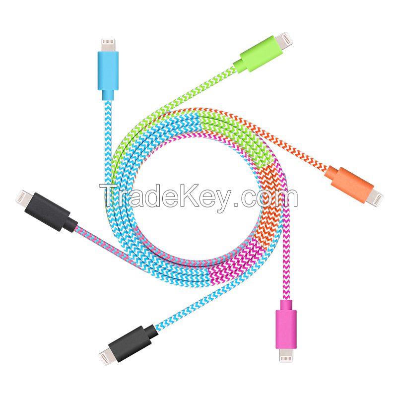 Flat Round MFi Certificated Wholesale USB Charger Cable for iOS