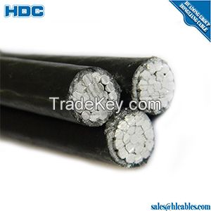 3 core aluminum abc aerial bundle cable Triplex service drop cable