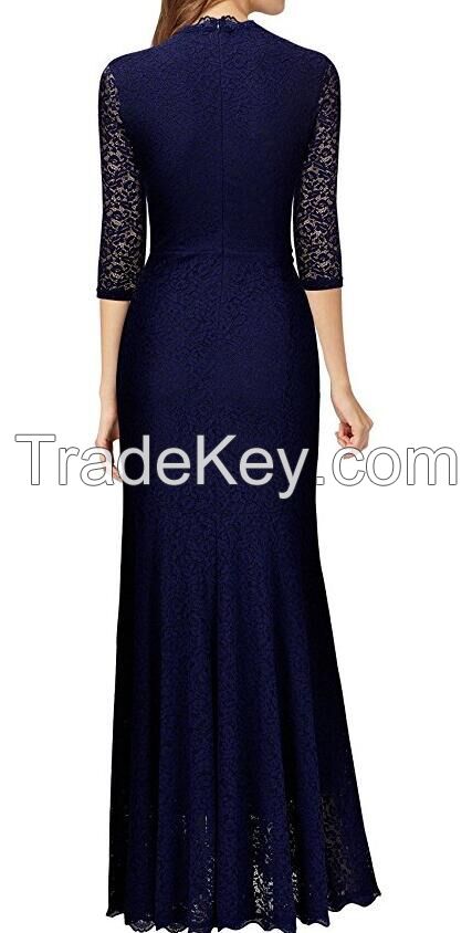 2018 Women fashion comfortable lace long dress 