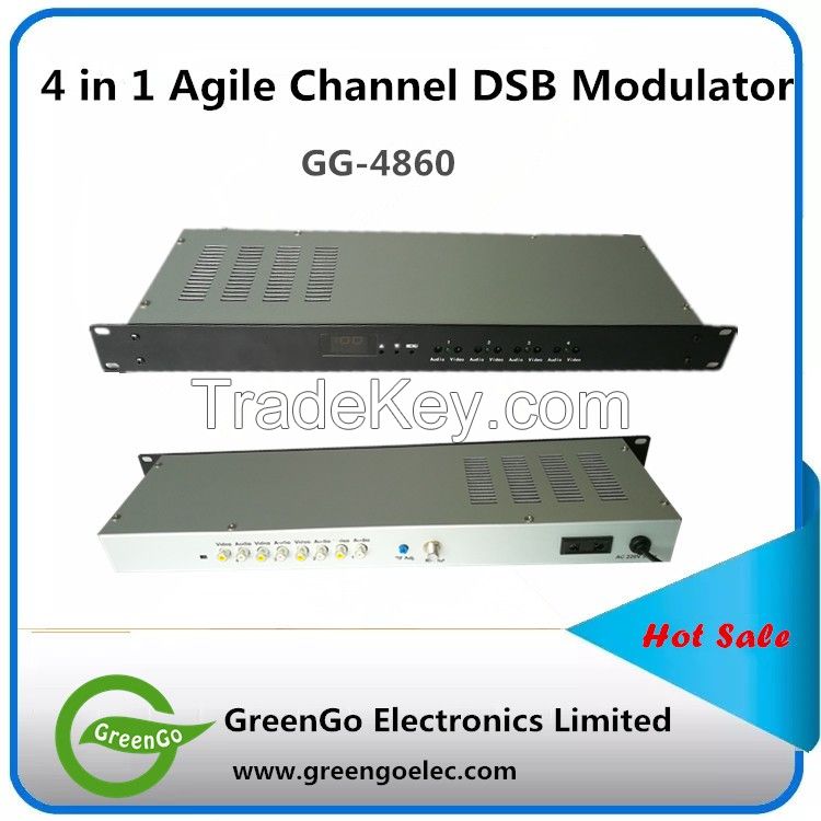 GG-4860 4 in 1 Agile TV Modulator for Cable TV System