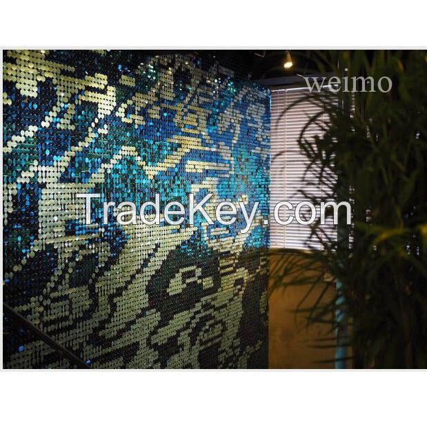 2017 shiny Sequin Wall for shop decoration