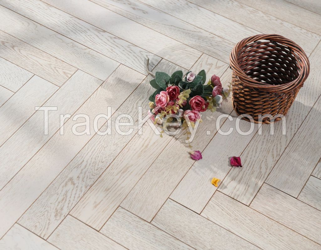 Hot sale rustic distressed prefininshed exported Solild engineered wood flooring china factory