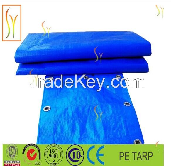 White color waterproof pe tarpaulin sheet with rope and eyelet