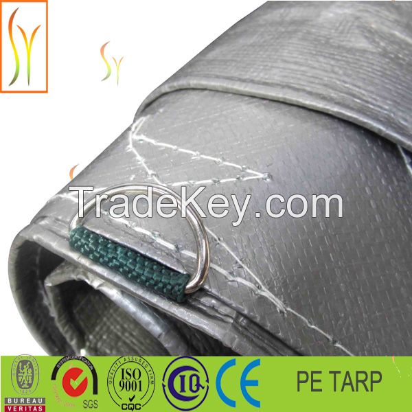 White color waterproof pe tarpaulin sheet with rope and eyelet