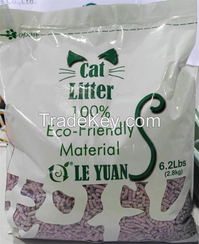 Biodegradable and hygienic tofu cat litter lavender flavor