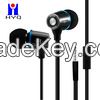 Metal in-ear stereo earphone with TPE flat cable