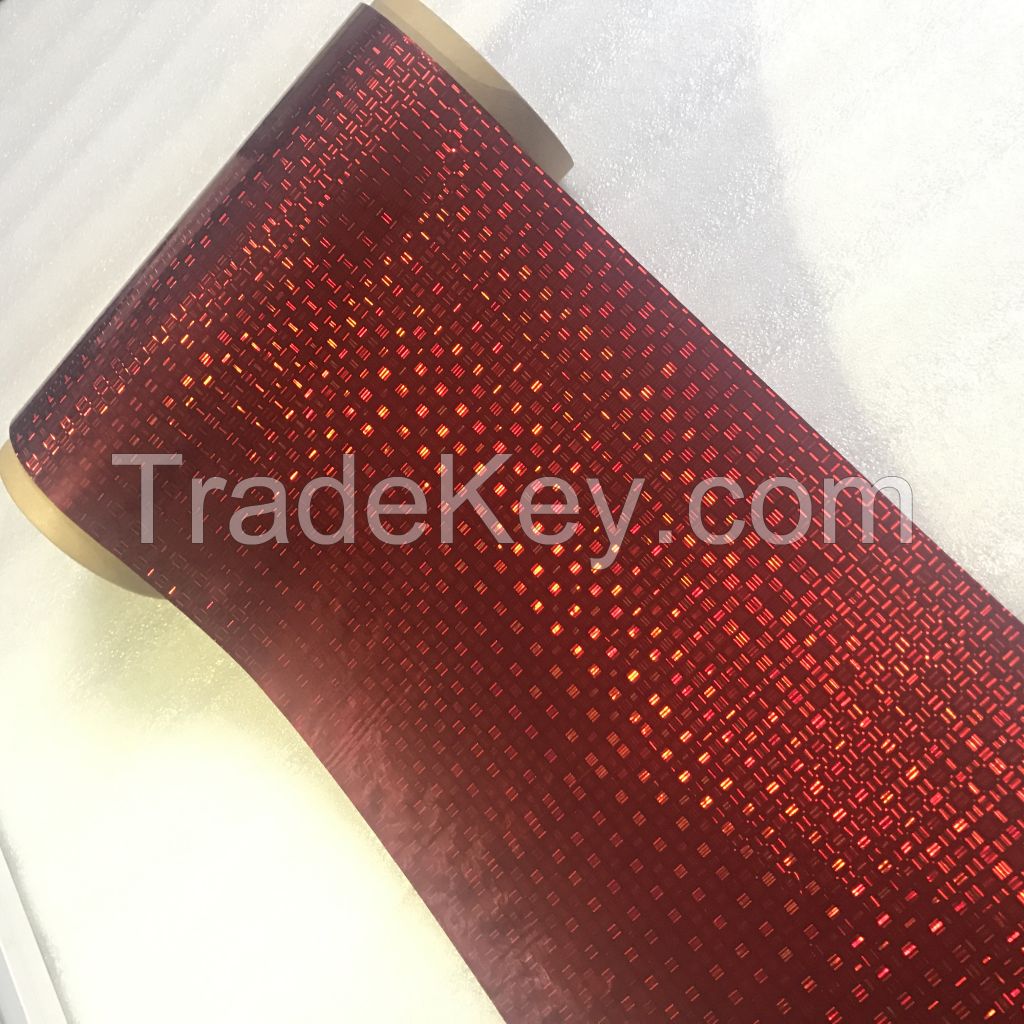 color red metalized film hologram printing usage 