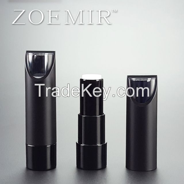 New Custom Cosmetics Tube Round Shape Clear Cap Tip Black Lip Stick Tube With Special Design