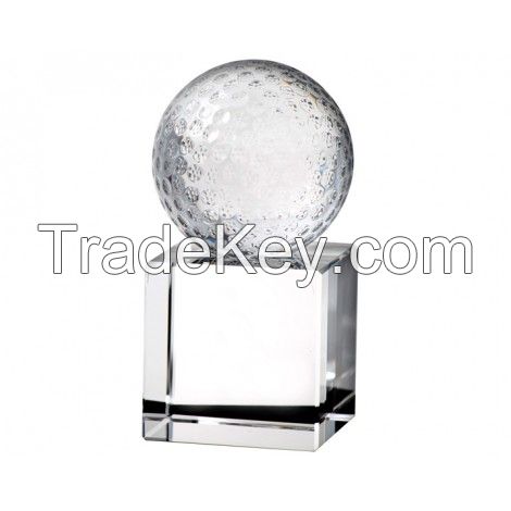 Medium Crystal Golf Ball On Base