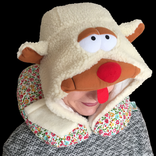 Organic Toys Travel neck pillow with hood "Cat"