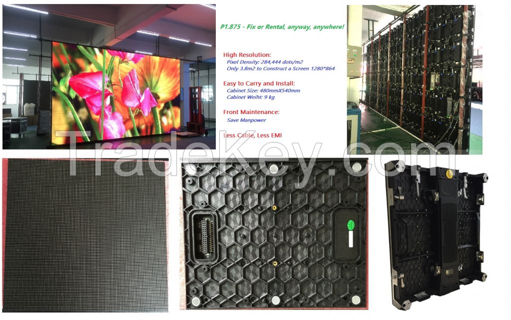 P1.875 small pixel indoor Die-Casting LED Display