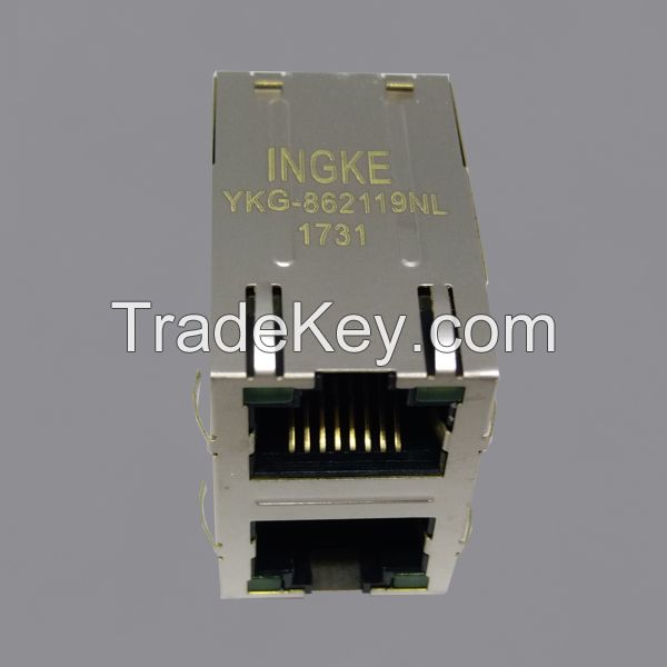 YKG-862119NL 100% cross 1840855-1 TE RJ45 Magjack Connector
