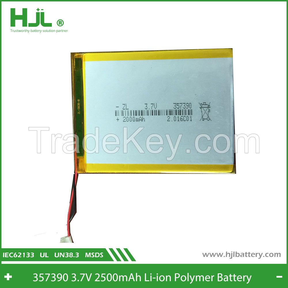 HJL Tablet computer battery lithium polymer battery 357390 2000mAh 3.7V