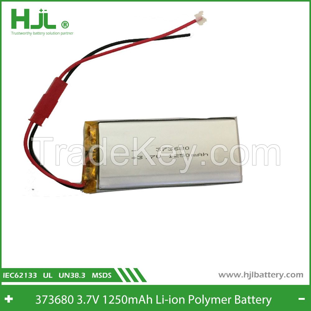 HJL smart rechargeable li-polymer battery 373680 1250mAh 3.7V