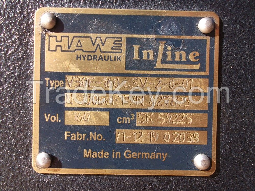 Hawe Inline V30E-95LSV-2-0-01 + V30E-160LSV-2-0-01, N-87036-40-0612, N-SO-FKM-119691-30-1712 Axial Piston Twin Pump