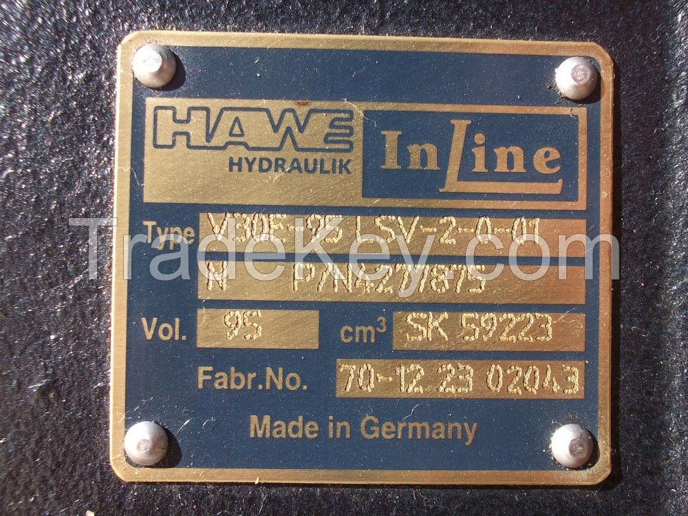 Hawe Inline V30E-95LSV-2-0-01 + V30E-160LSV-2-0-01, N-87036-40-0612, N-SO-FKM-119691-30-1712 Axial Piston Twin Pump