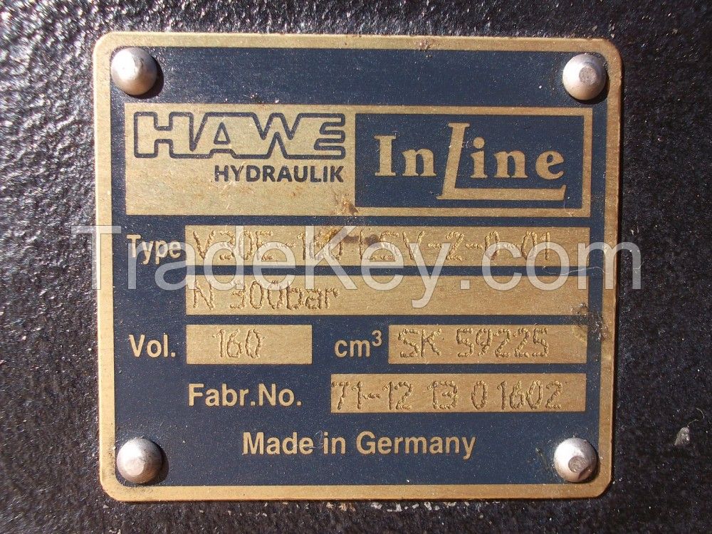 Hawe Inline V30E-95LSV-2-0-01 + V30E-160LSV-2-0-01, N-FKM 913286-01-1709, N-SO-113783-10-1112 Axial Piston Twin Pump
