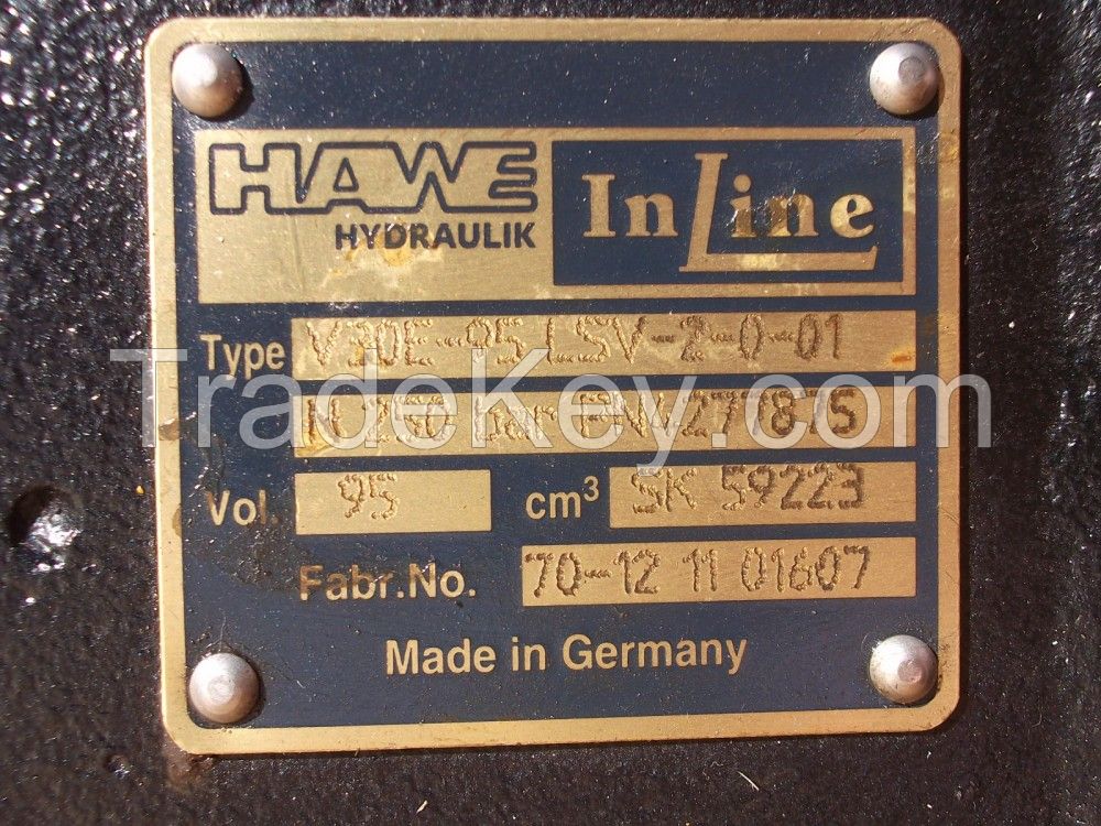 Hawe Inline V30E-95LSV-2-0-01 + V30E-160LSV-2-0-01, N-FKM 913286-01-1709, N-SO-113783-10-1112 Axial Piston Twin Pump