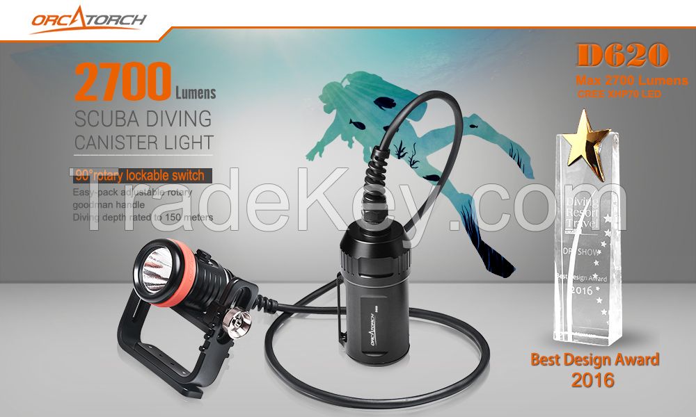 ORCATORCH D620 canister diving light