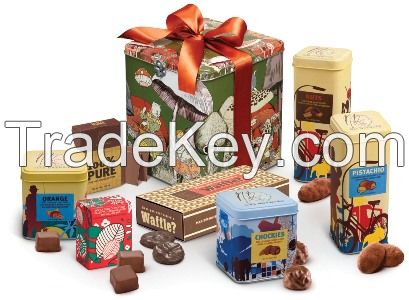 OEM factory supply tin food grade metal various shaped Christmas Gift tin box