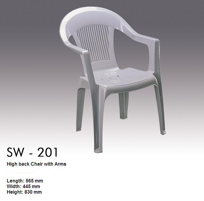 High back Plastic Chair with Arms