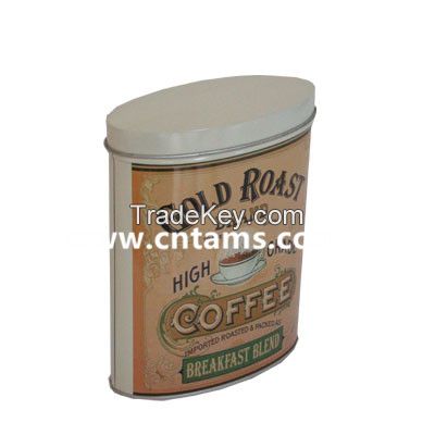 Vintage Oval food Tin Box coffee container