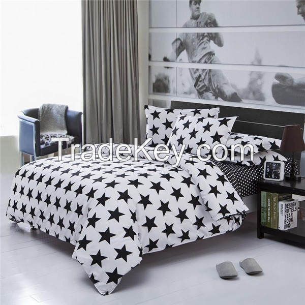 Cheap 3PCS and4 PCS Light Weight Reversible Microfiber Polyester Duvet Cover Quilt Cover and Bed Sheet Bedding Set