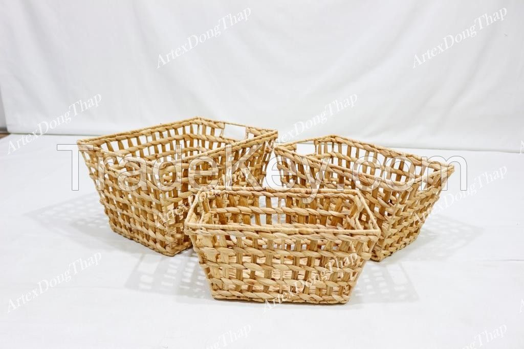 New Design Water Hyacinth Storage Basket - Sd10552a-3na