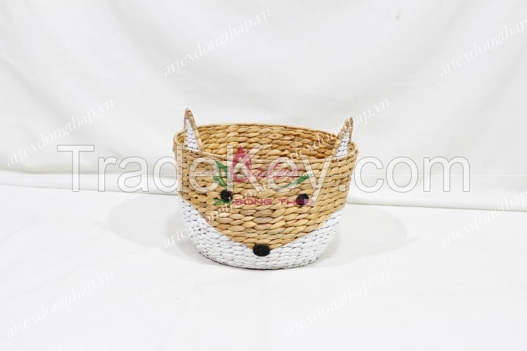 New design water hyacinth storage basket, animal basket for home decor-SD10728A-1MC