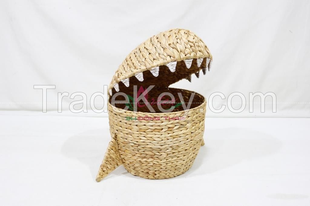 Artex Dong Thap Kids' Shark Water Hyacinth Storage Basket- SD10749A-1NA