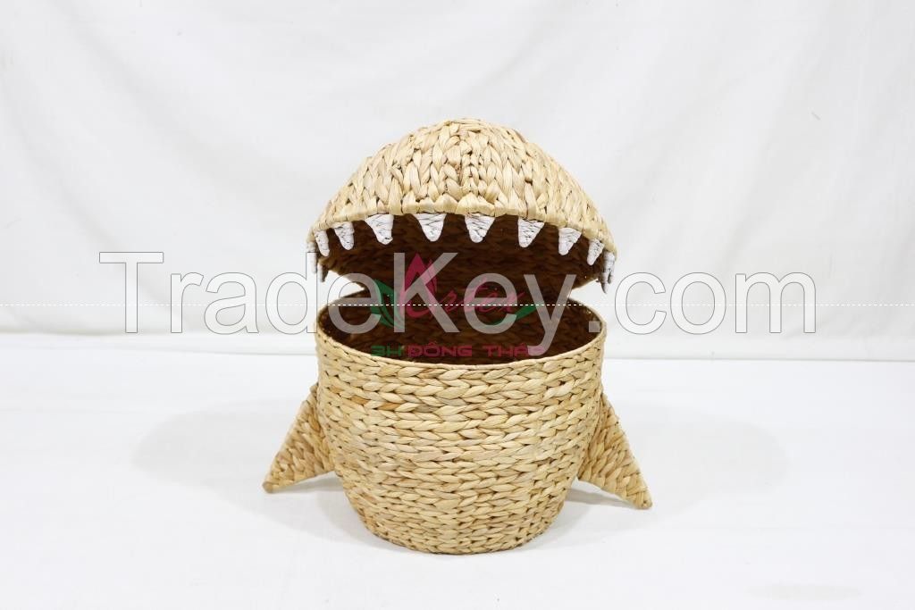 Artex Dong Thap Kids' Shark Water Hyacinth Storage Basket- SD10749A-1NA