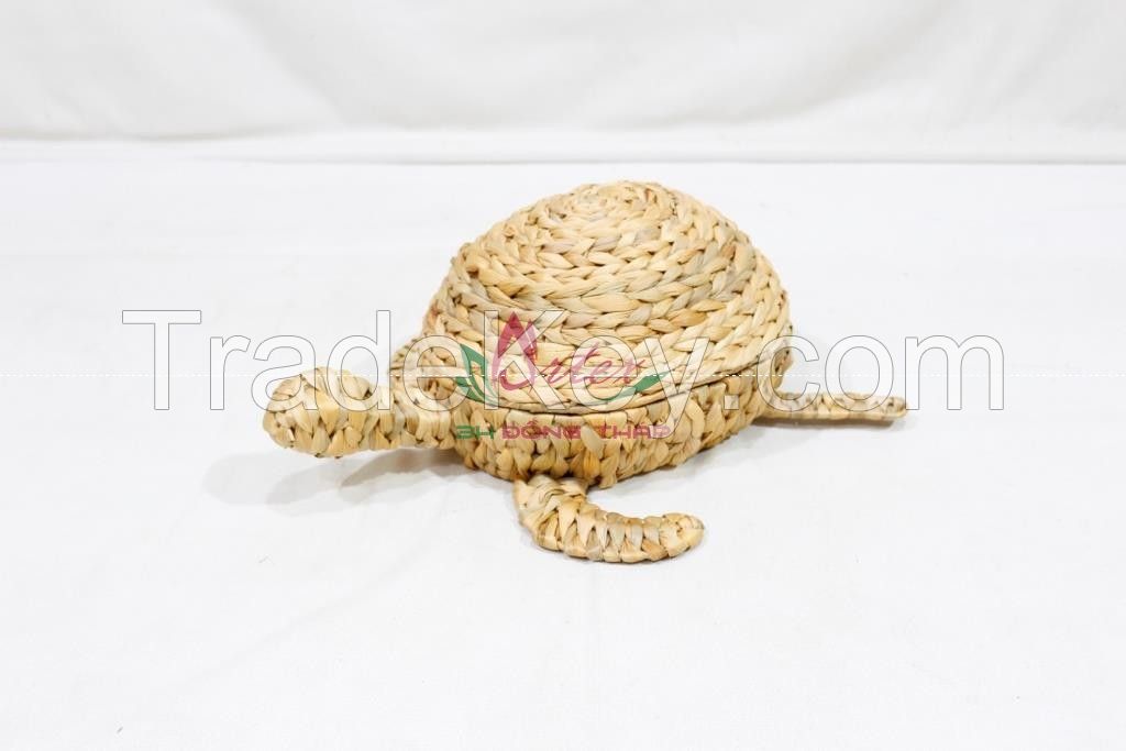 New design Water hyacinth tray turtle shape, animal basket for home decor-SD10747A-1NA