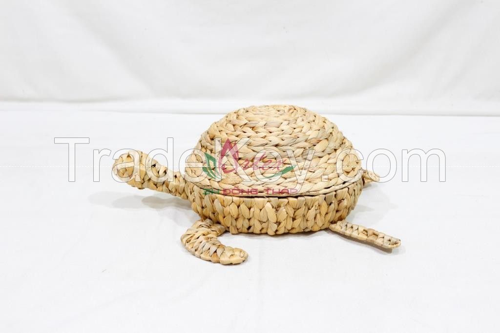 New design Water hyacinth tray turtle shape, animal basket for home decor-SD10747A-1NA