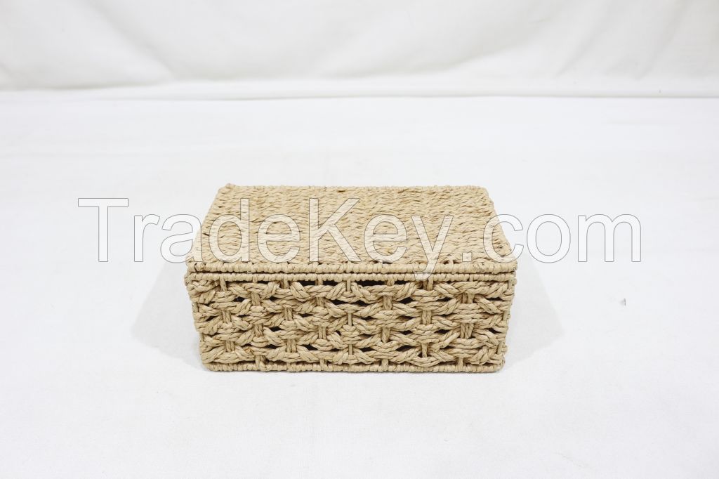 New Paper Rope Box Handmade, brow home decor -CH4409A-1BR