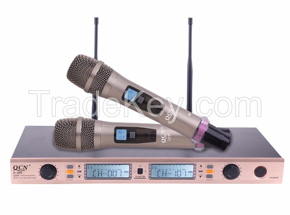 UHF dual channels Handheld Wireless Microphone