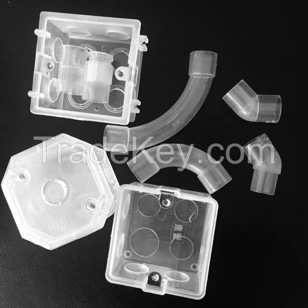 new arrived Transparent    PVC Conduit pipe fitting   90 elbow