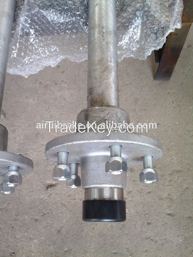 40mm Round solid steel-marine use trailer axle complete with lazy hub, nut, split pin, and washer for boat trailer