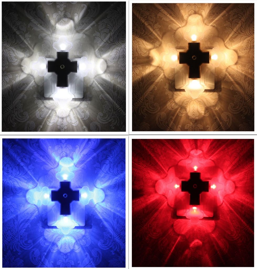 LED Cross Night Light (Flower Shape) with Auto Sensor