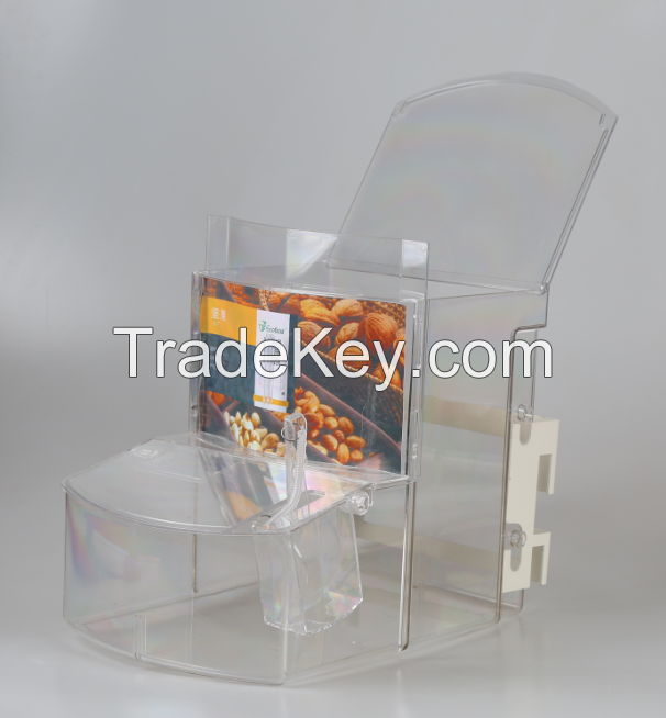 Pet food bin/nuts dispenser/nuts display bin/scoop bin