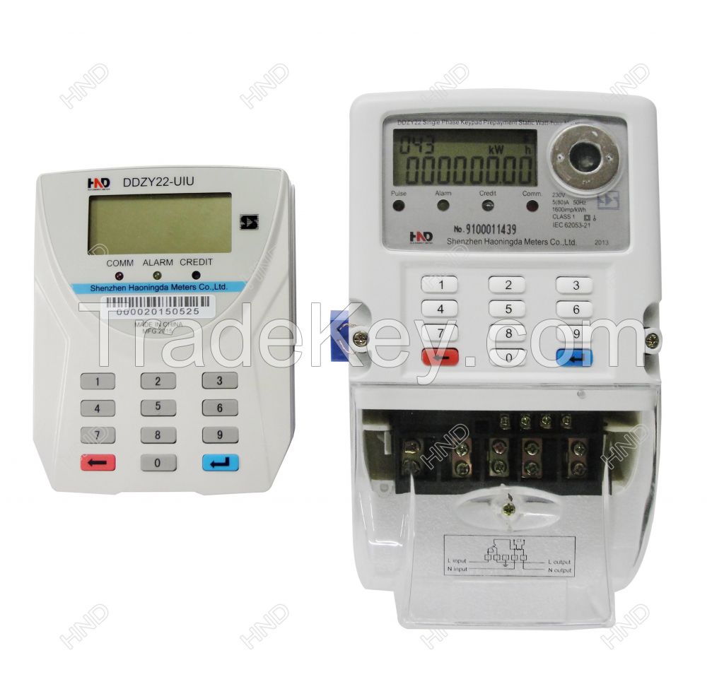 HND Single Phase Keypad Prepayment Meter(BS Split) Certified by STS