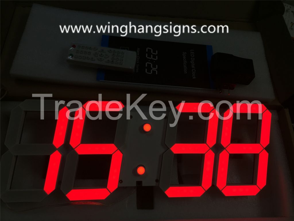 Red LED 3D digital clock 88:88