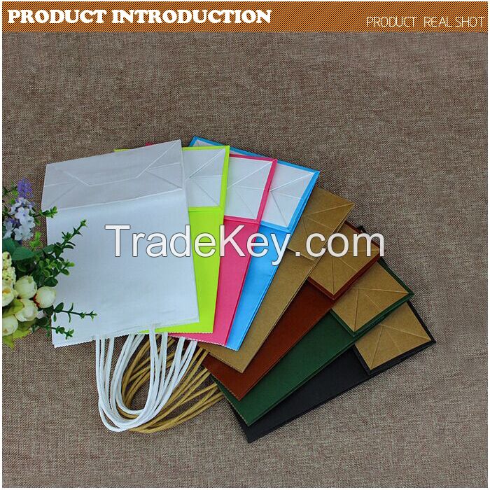 Recyclable kraft paper shopping bag for promotion