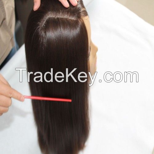 Factory price cheap brazilian human hair wig, the top glueless silk base human hair full lace wig