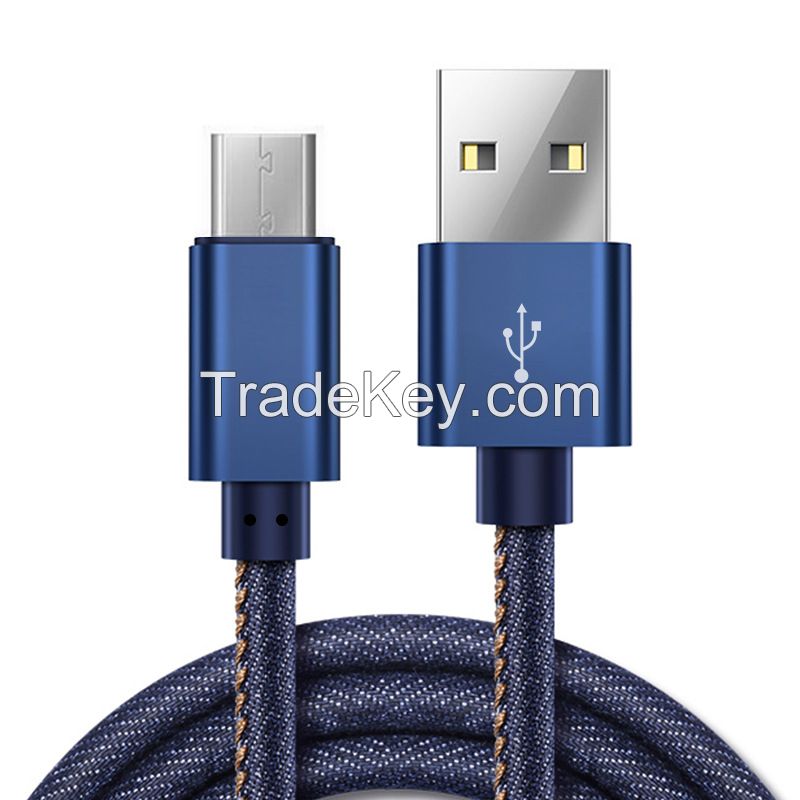 Jeans Stitched USB Cable, USB A to Lightning Cable / Type C Cable / Mi