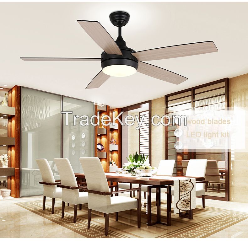 52 inch wood blade ceiling fan with light remote control