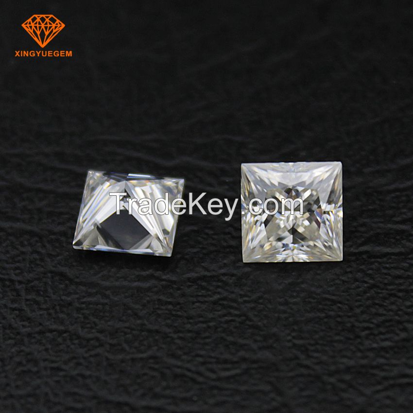 E color VVS square diamond cutting white color jewelry moissanite