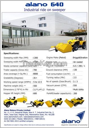 Alano 640: Ride on Industrial Sweeper