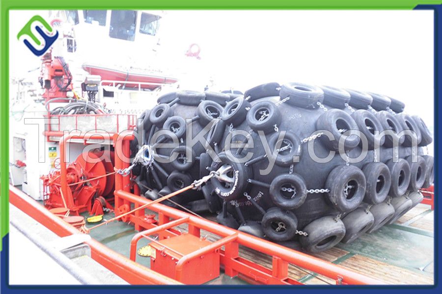 Ship and dock floating pneumatic rubber fender